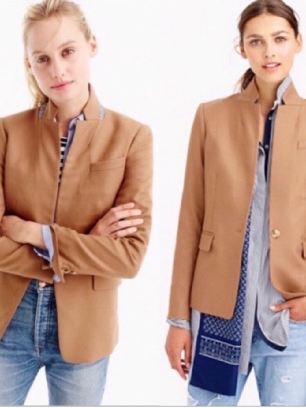J.Crew Regent Wool Blazer Size 12 Tall Preppy Minimalist Neutral